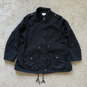 Molly & Isadora ~ Black Fullzip Jacket ~ Lined ~ Snap Pockets ~ Casual ~ Size 1X